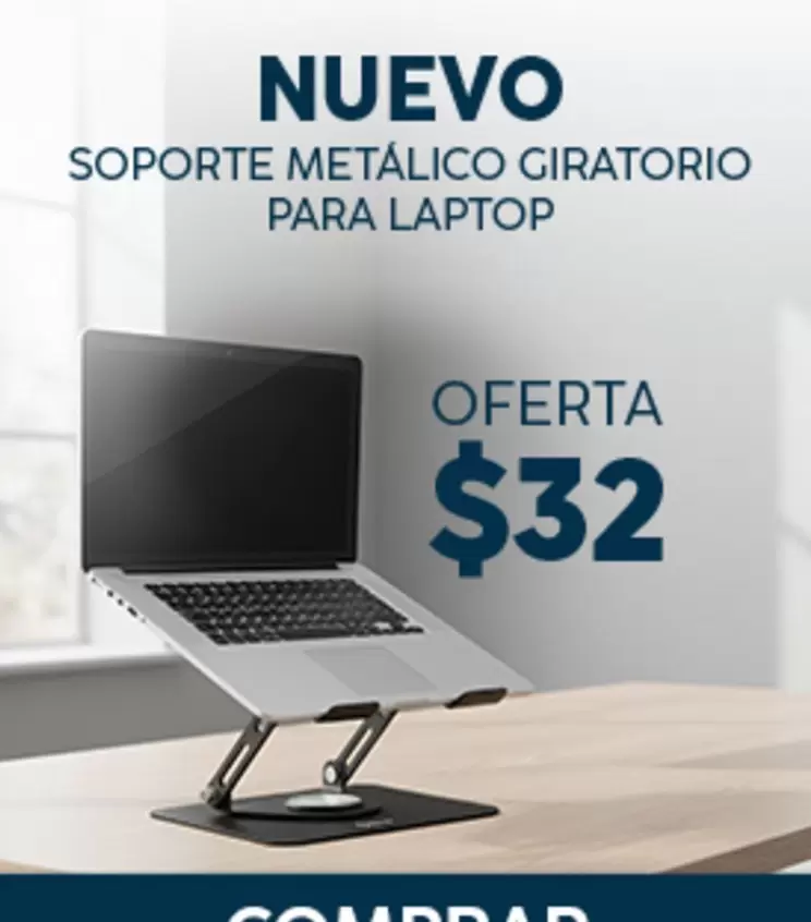 SOPORTE METÁLICO GIRATORIO PARA LAPTOP