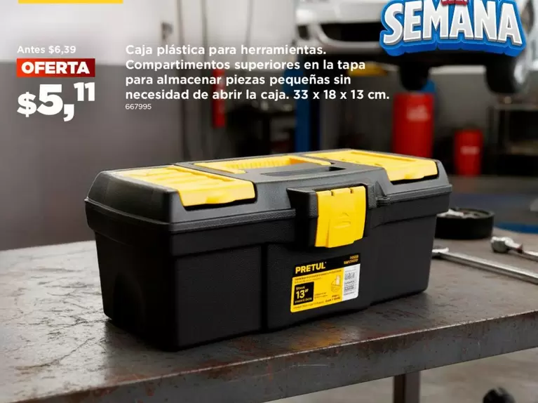 Caja plástica para herramientas