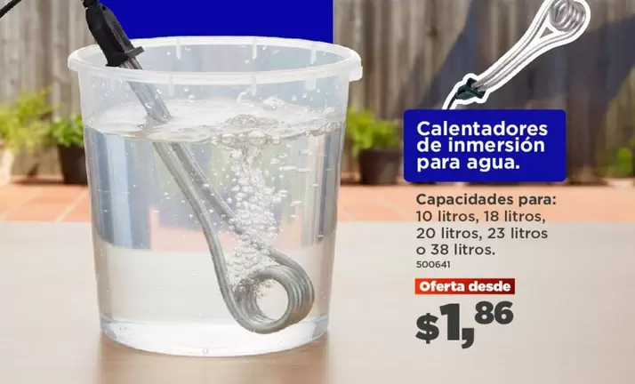 Calentadores de inmersión para agua.