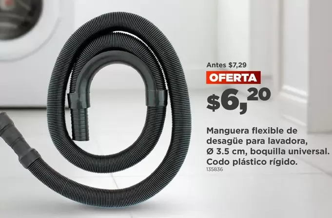 Manguera flexible de desagüe para lavadora