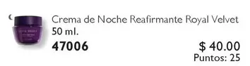 Crema de Noche Reafirmante Royal Velvet