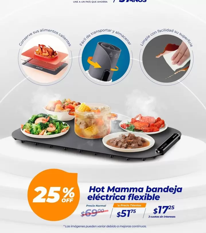 tran - Hot Mamma bandeja eléctrica flexible