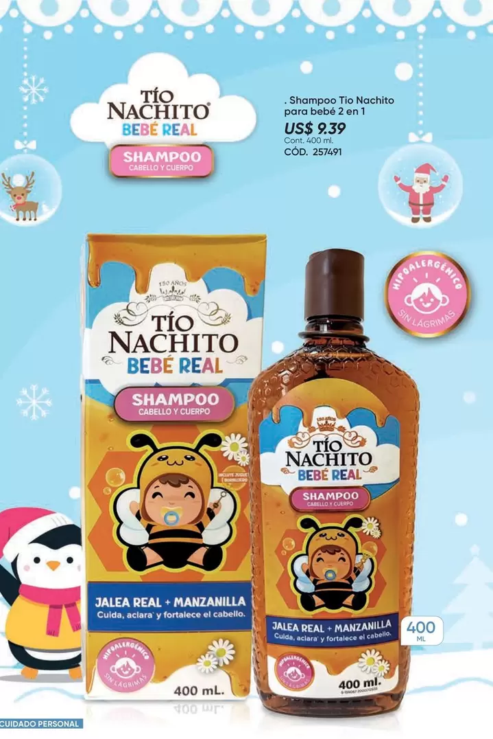 Real - Shampoo Tío Nachito para bebé 2 en 1