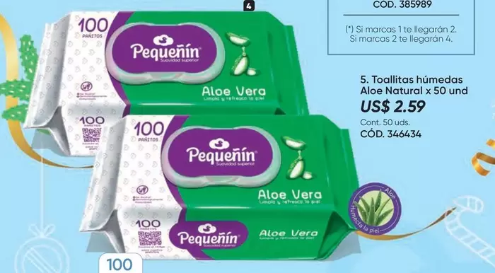 Toallitas húmedas Aloe Natural