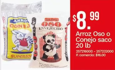 Oso - Arroz  o Conejo saco