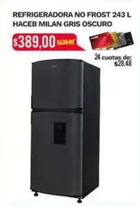 NO FROST 243 L MILAN GRIS OSCURO