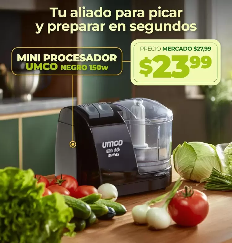 Umco - MINI PROCESADOR NEGRO 150W