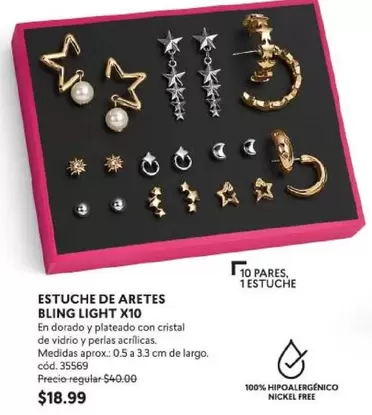 Free - ESTUCHE DE ARETES BLING LIGHT X10