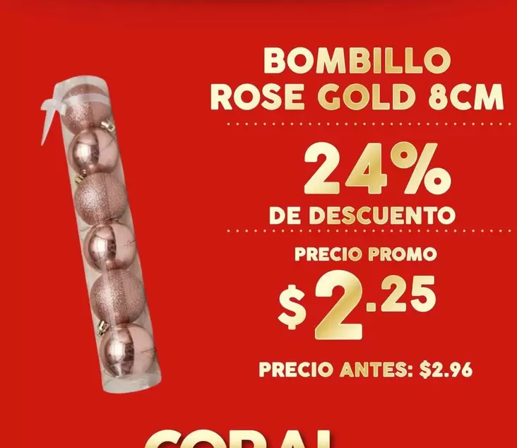 BOMBILLO ROSE GOLD 8CM