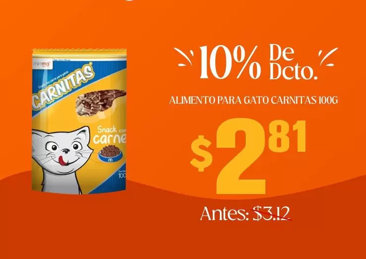 Gato - ALIMENTO PARA GATO CARNITAS 100G