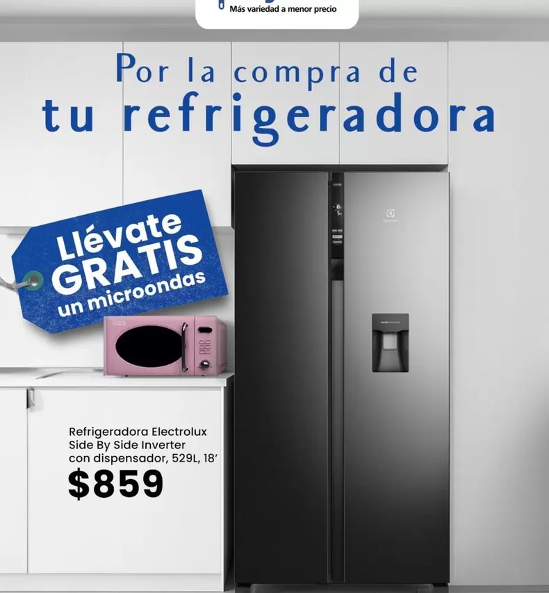 Side By Side Inverter con dispensador, 529l, 18