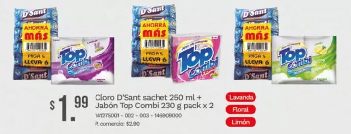 Cloro sachet + Jabón Combi
