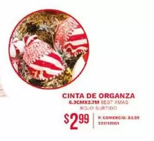 Rojo - CINTA DE ORGANZA