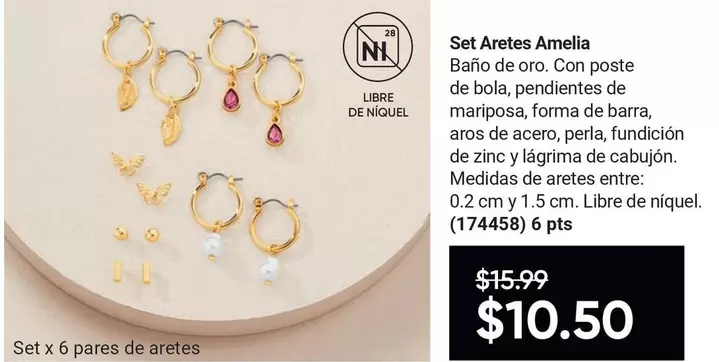 Mariposa - Set Aretes Amelia