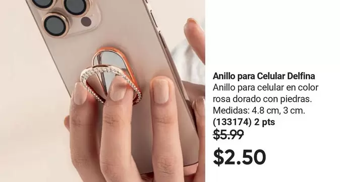 Rosa - Anillo para Celular Delfina