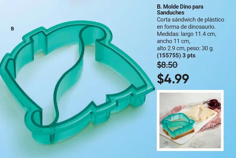 Molde Dino para Sanduches