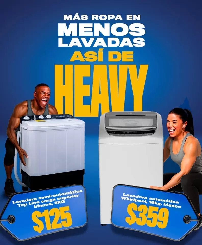 Blanca - Lavadora semi-automatica Top Line carga superior, Lavadora Whirlpool