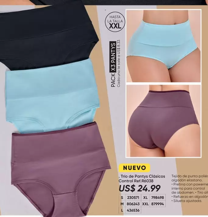 uno - Trio de Pantys Clásicos Control Ref.R6038