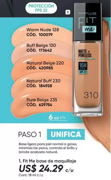 Nude - Fit Me base de maquillaje