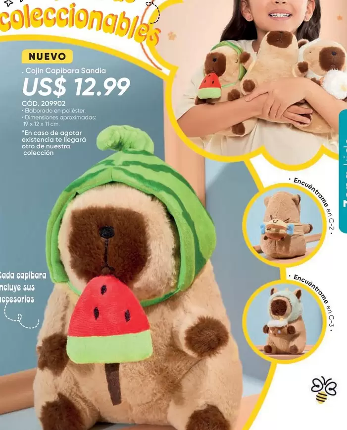 Cojín Capibara Sandía