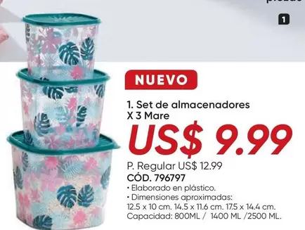 Set de almacenadores X 3 Mare