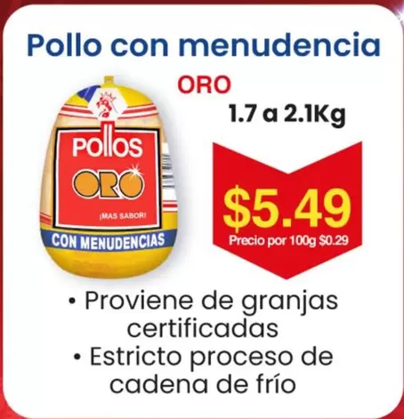 Pollo con menudencia