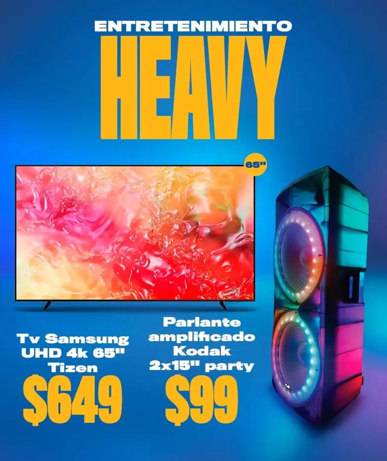 Samsung - UHD 4k 65" Tizen, amplificado 2x15" party