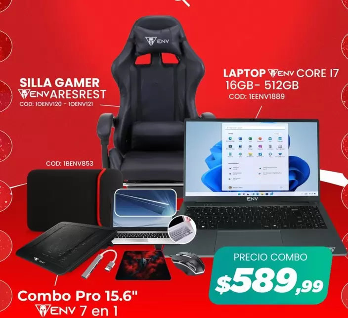 Pro - SILLA GAMER, LAPTOP CORE I7, Combo 15.6"
