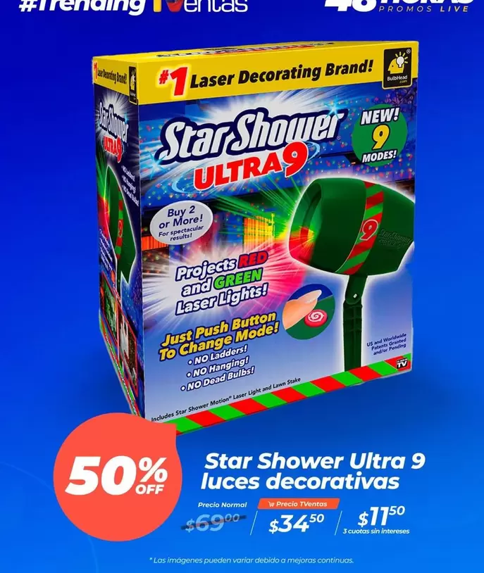 Brand - Star Shower Ultra 9 luces decorativas