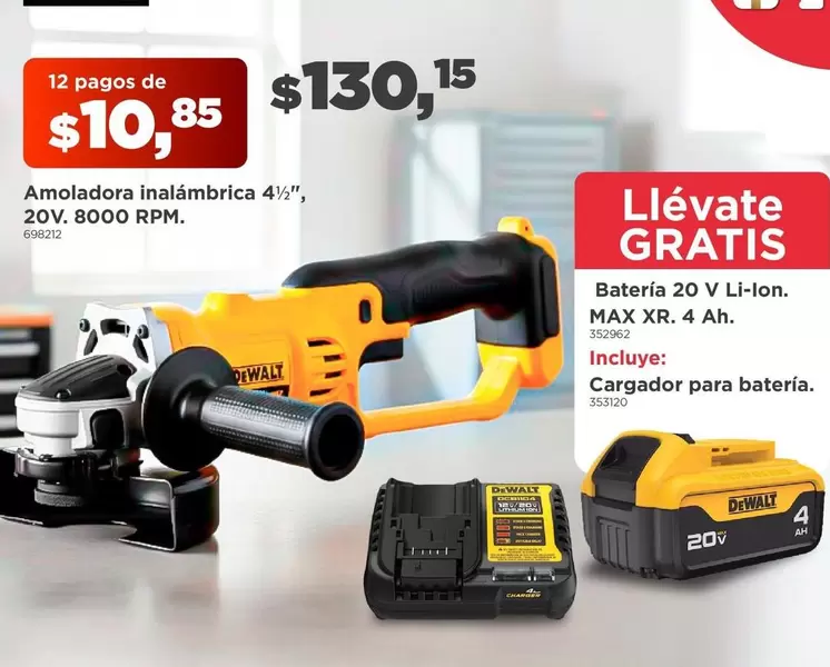 Amoladora inalámbrica 4½"