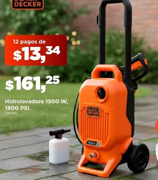 Hidrolavadora 1500 W, 1800 PSI.