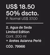 Agua de Seda Limited Edition + Aretes Asianna Perlé
