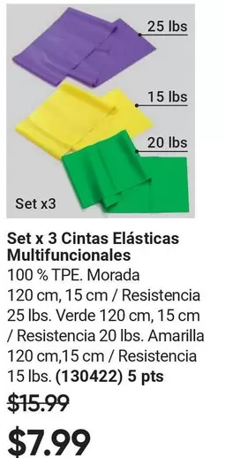 Verde - Set x 3 Cintas Elásticas Multifuncionales