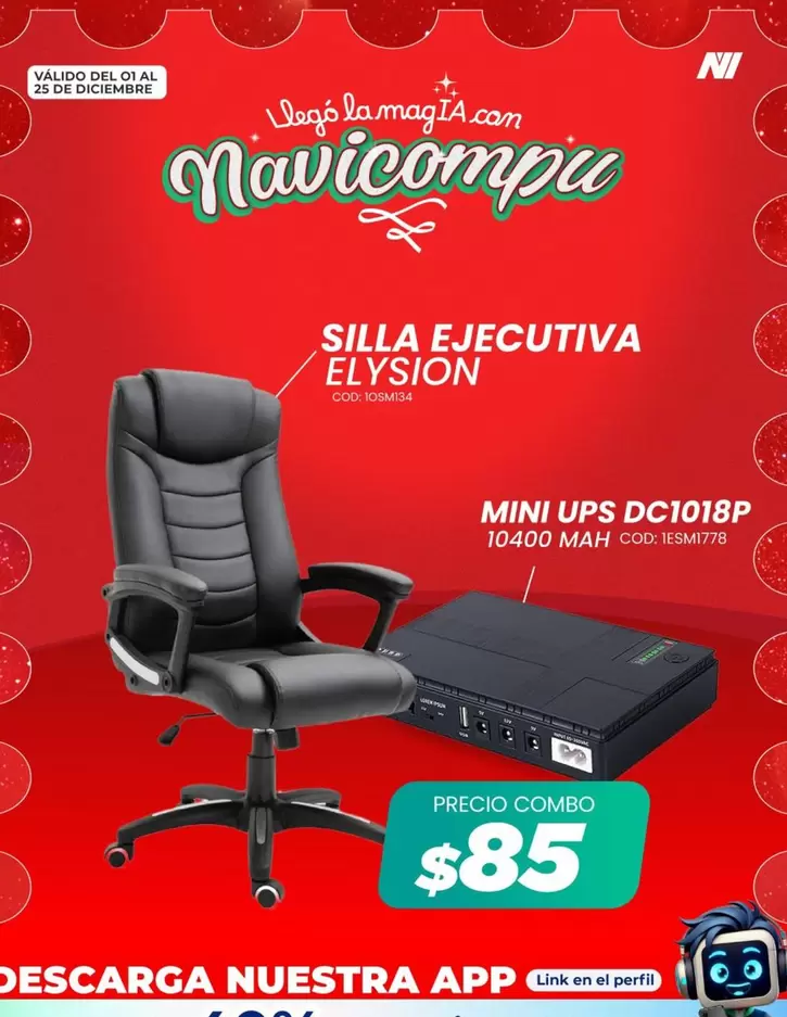 SILLA EJECUTIVA ELYSION, MINI UPS DC1018P