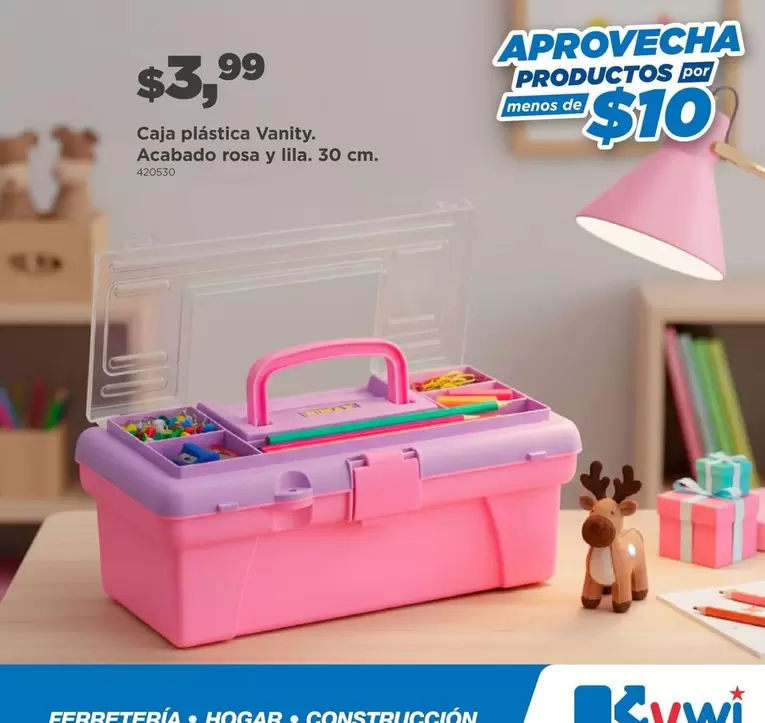 Rosa - Caja plástica Vanity