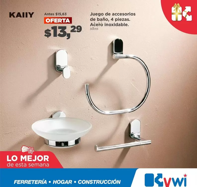 Juego de accesorios de baño, 4 piezas