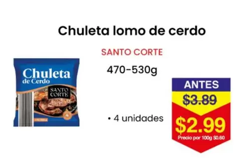 Chuleta lomo de cerdo