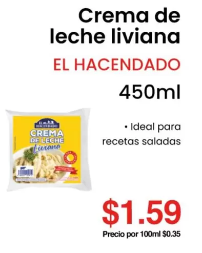 Crema de leche liviana