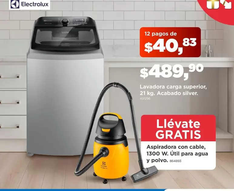 Lavadora carga superior, 21 kg. Acabado silver.