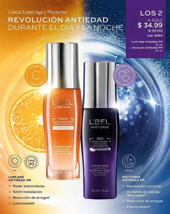 L'bel - Lumi-Age Antiedad AM y Nocturne Antiedad PM