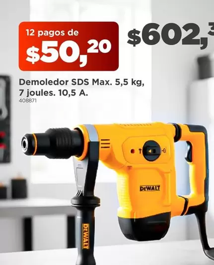 Demoledor SDS Max. 5,5 kg, 7 joules. 10,5 Α.