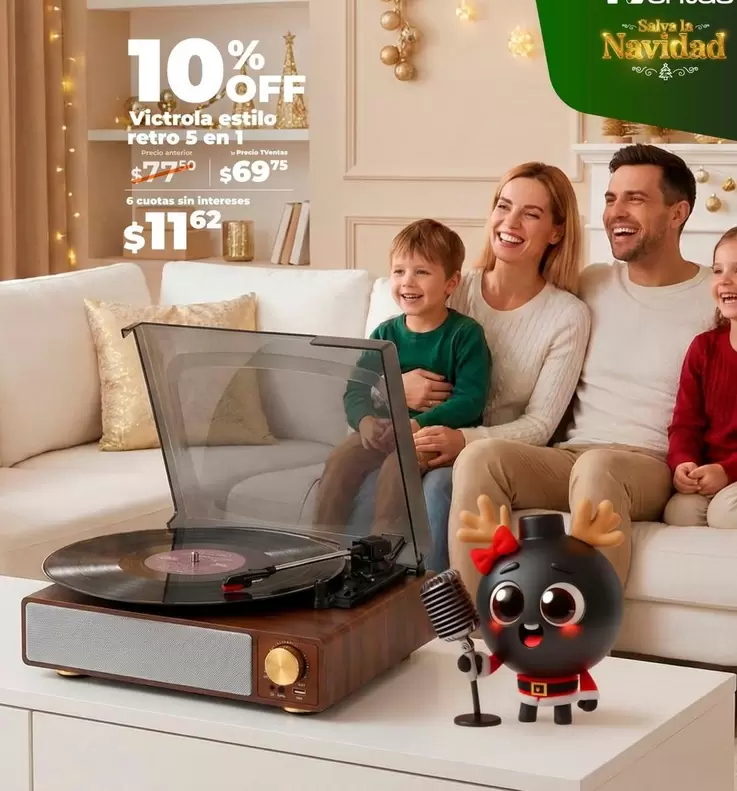 Victrola estilo retro 5 en 1