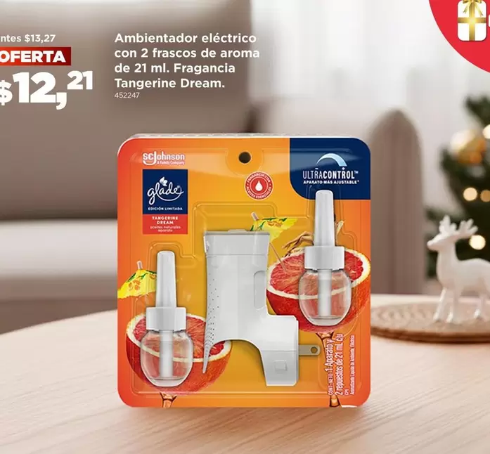 Ambientador eléctrico con 2 frascos de aroma de 21 ml