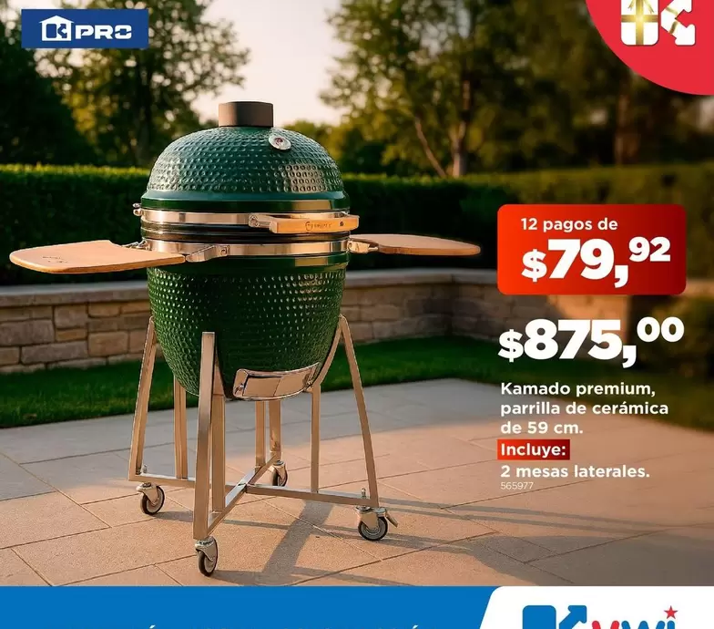 Kamado premium, parrilla de cerámica de 59 cm