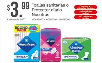 Toallas sanitarias o Protector diario