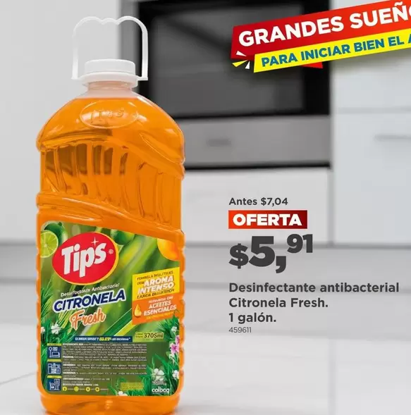 Desinfectante antibacterial Citronela Fresh.