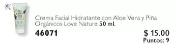 Love - Facial Hidratante con Aloe Vera y Piña Orgánicos Nature 50 ml