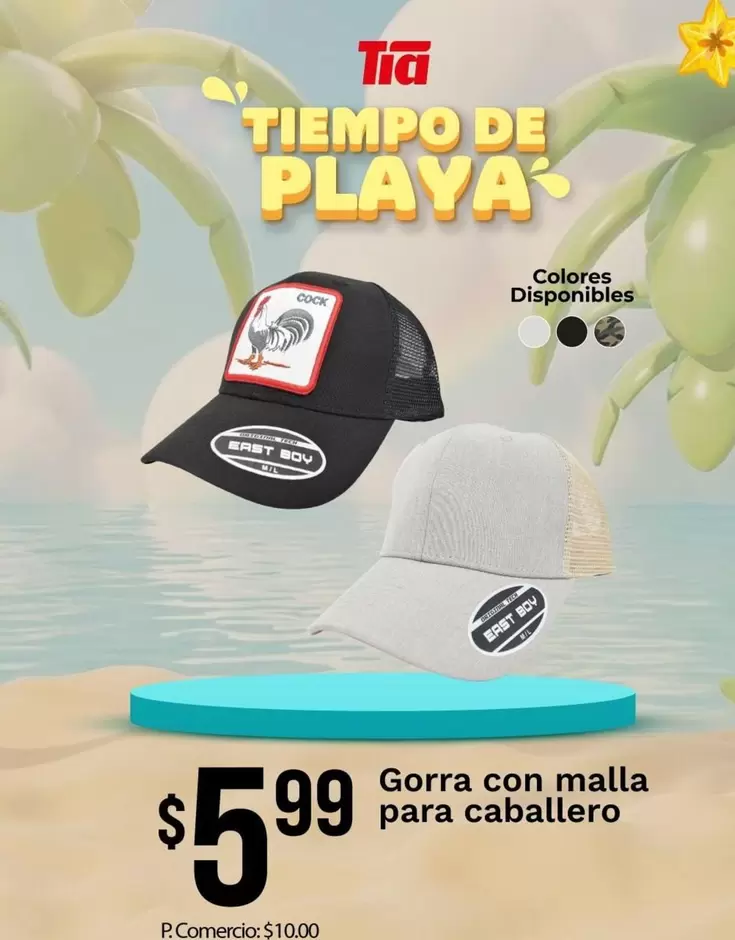 TIA - Gorra con malla para caballero