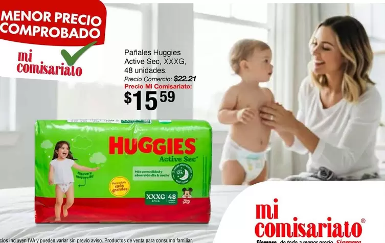 Huggies - Pañales Active Sec, XXXG
