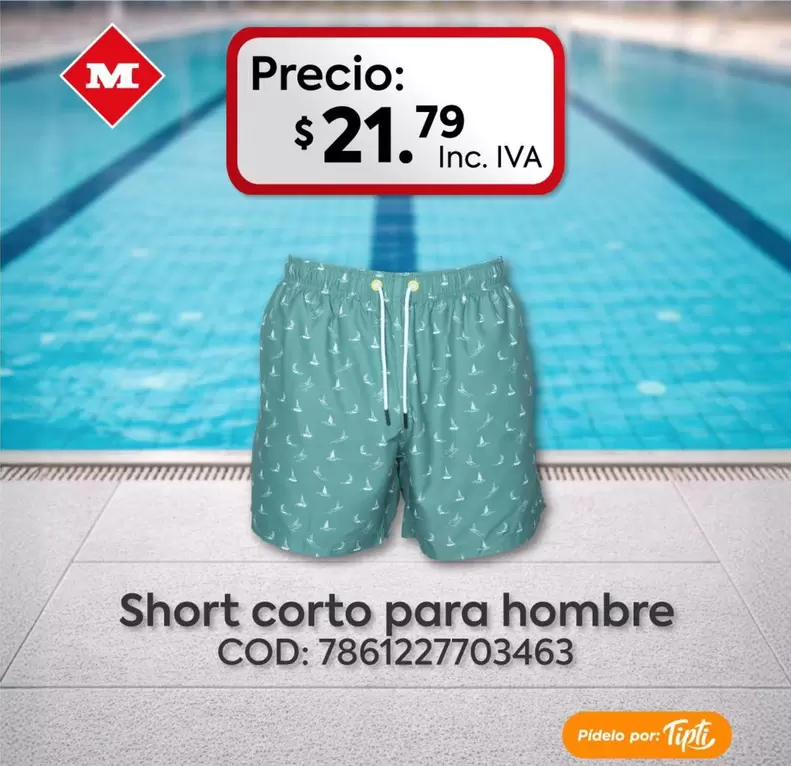 Short corto para hombre